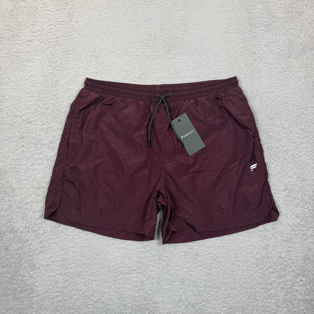 Fabletics Mens The 5 Inch Lightweight Crinkle Swim Trunk Oxblood Size Large
